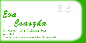 eva csaszka business card