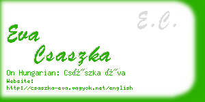 eva csaszka business card